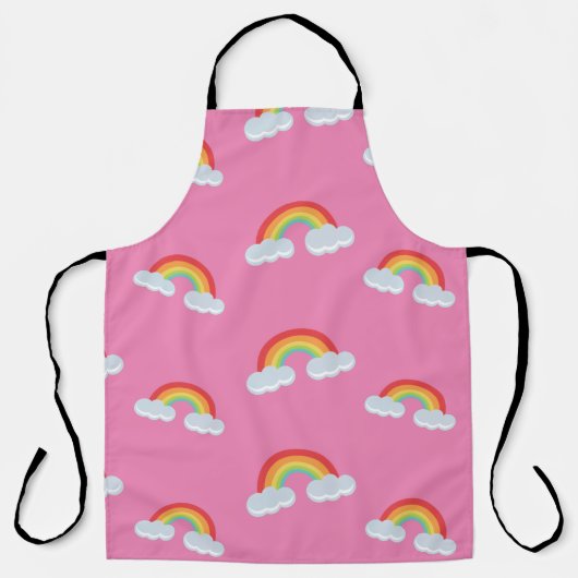 Cute Rainbow with Clouds Pattern Schürze (Vorderseite)