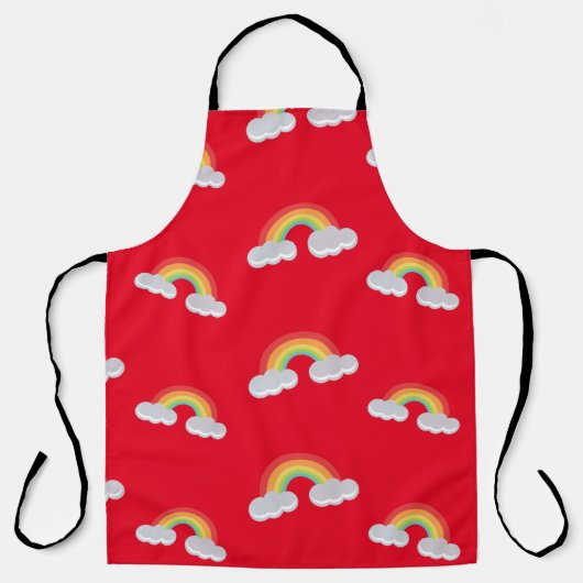 Cute Rainbow with Clouds Pattern Schürze (Vorderseite)