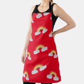 Cute Rainbow with Clouds Pattern Schürze (InSitu)