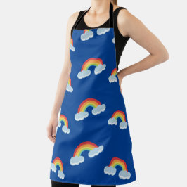 Cute Rainbow with Clouds Pattern Schürze