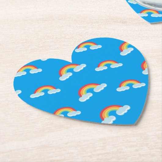 Cute Rainbow with Clouds Pattern Untersetzer (angewinkelt)