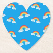 Cute Rainbow with Clouds Pattern Untersetzer (Vorderseite)
