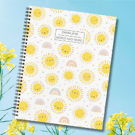 Cute Rainbows, sunshine and hearts pastel Notizblock