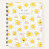 Cute Rainbows, sunshine and hearts pastel Notizblock (Vorderseite)
