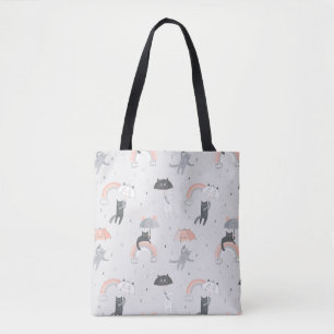 Cute Raining Cats Pattern Tasche