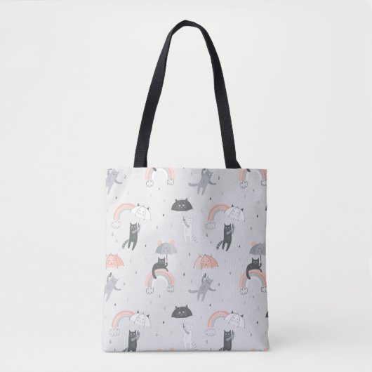 Cute Raining Cats Pattern Tasche (Vorderseite)