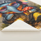 Cute Rainy Day Elephant Cartoon Cozy Throw Blanket Sherpadecke (3/4)