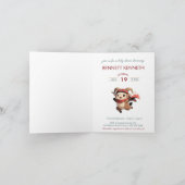 Cute Ram Winter Baby Shower Card Einladung (Innenseite)