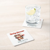 Cute Ram Winter Baby Shower Coaster Rechteckiger Pappuntersetzer (Vor Ort)