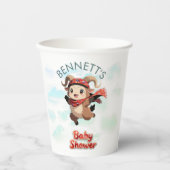Cute Ram Winter Baby Shower Paper Cup Pappbecher (Vorderseite)