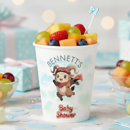Cute Ram Winter Baby Shower Paper Cup Pappbecher