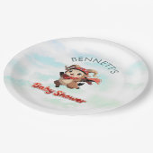 Cute Ram Winter Baby Shower Paper Plate Pappteller (Schrägansicht)