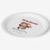 Cute Ram Winter Baby Shower Paper Plate Pappteller (Schrägansicht)