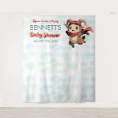 Cute Ram Winter Baby Shower Tapestry Wandteppich (Vorderseite)