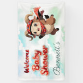 Cute Ram Winter Baby Shower Welcome  Banner (Vertikal)