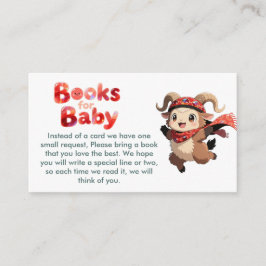 Cute Ram Winter Books for Baby Card Begleitkarte