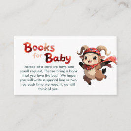 Cute Ram Winter Books for Baby Card Begleitkarte