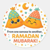 Cute Ramadan Mubarak Runder Aufkleber (Vorderseite)