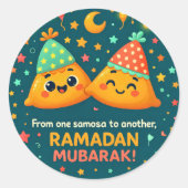 Cute Ramadan Mubarak  Runder Aufkleber (Vorderseite)