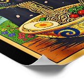 Cute Ramen Cat Nature Flowers Noodle Anime  Poster (Ecke)