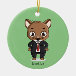 Cute rat cartoon illustration keramik ornament
