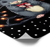 Cute Rat Christmas Lights Mouse Santa Hat Xmas Paj Poster (Ecke)