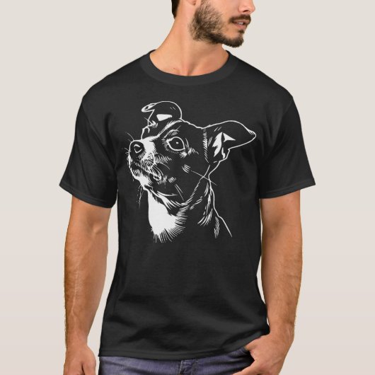 Cute Rat Terrier Face Dog Graphic Design T-Shirt (Vorderseite)