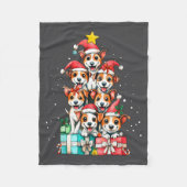 Cute Rat Terrier Le Dog Christmas Tree Xmas  Fleecedecke (Vorderseite)
