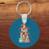 Cute Rat Terrier Le Dog Christmas Tree Xmas Schlüsselanhänger (Vorderseite)