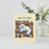 Cute reading cat lovers postkarte (Stehend Vorderseite)