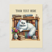 Cute reading cat lovers postkarte (Vorderseite)