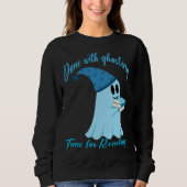 Cute Reading Ghost Illustration – Book Lover Sweatshirt (Vorderseite)