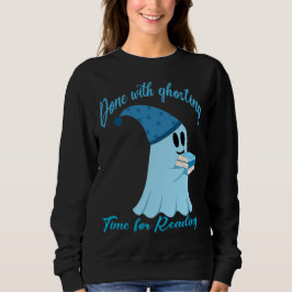 Cute Reading Ghost Illustration – Book Lover Sweatshirt