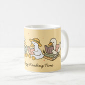 Cute Reading Goose Mug Kaffeetasse (VorderseiteRechts)