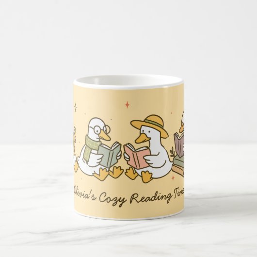 Cute Reading Goose Mug Kaffeetasse (Mittel)