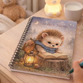 Cute Reading Hedgehog Personalized Kids Journal Notizblock