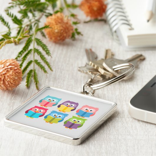 Cute reading owls schlüsselanhänger (Seite)