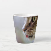 Cute Realistic Cat Face Coffee Mug Milchtasse (Vorderseite)