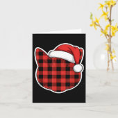 Cute Red And Black Buffalo Plaid Cat Christmas San Karte (Gelbe Blume)