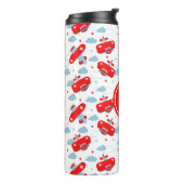 Cute Red and Blue Planes and Clouds Kids Monogram Thermosbecher (Nach links gedreht)