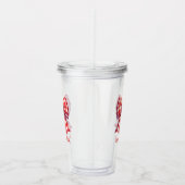Cute Red and Cream Gingham Bow Acryltrinkbecher (Rechts)