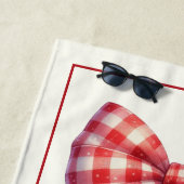 Cute Red and Cream Gingham Bows Strandtuch (Beispiel)