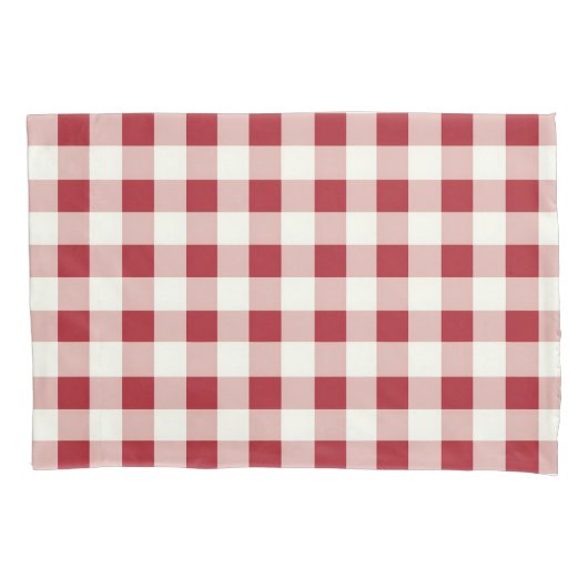 Cute Red and Cream Gingham Kissenbezug (Vorderseite)