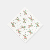 Cute Red and Green Candy Cane Bow Holiday Serviette (Ecke)