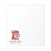 Cute Red Bakery Cake Mixer Notepad Notizblock (Vorderseite)