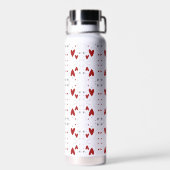 Cute Red Black Hand Drawn Hearts Trinkflasche (Rückseite)