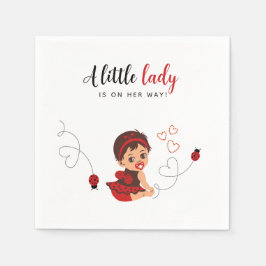 Cute Red Black Ladybug Girl Baby Shower  Serviette
