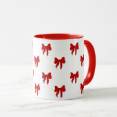 Cute Red Bow Pattern Mug | Gift for Her Tasse (VorderseiteRechts)