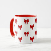 Cute Red Bow Pattern Mug | Gift for Her Tasse (Vorderseite Links)