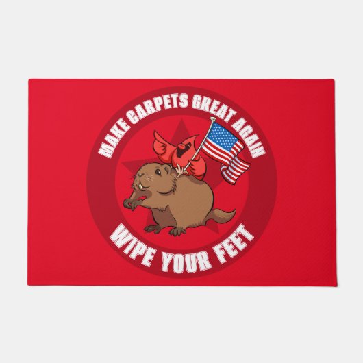 Cute Red Cardinal Make Carpets Great Again Cartoon Fußmatte (Vorderseite)